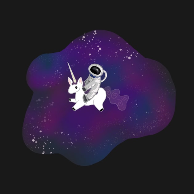 Astronaut Riding A Unicorn by rachelleybell