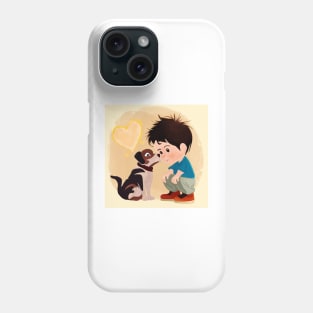 The Enduring Bond Between a Boy and His Dog Phone Case