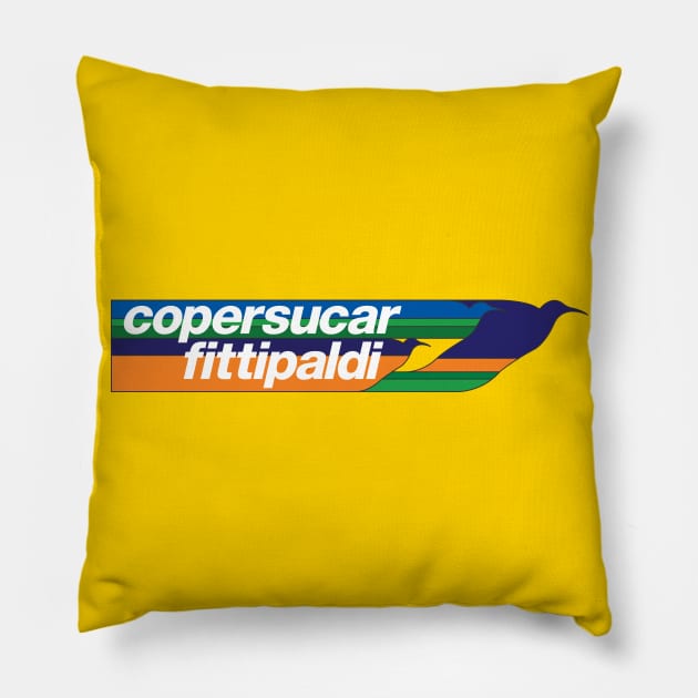 1978 Copersucar Fittipaldi F1 Pillow by retropetrol