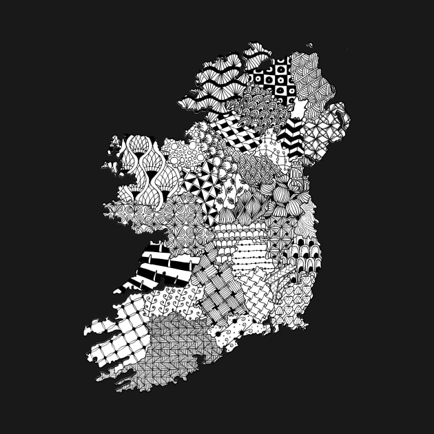 Ireland Doodle Map (for light backgrounds) by honeythief