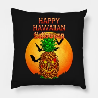 Happy Hawaiian Halloween Pineapple Skull Pillow