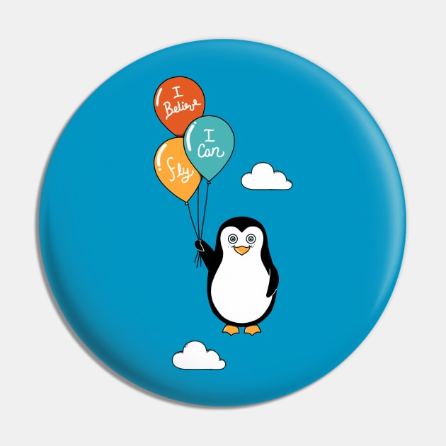 Penguin I can Fly Pin by coffeeman