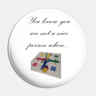 Funny Classic Board Game Design - Parcheesi black font Pin