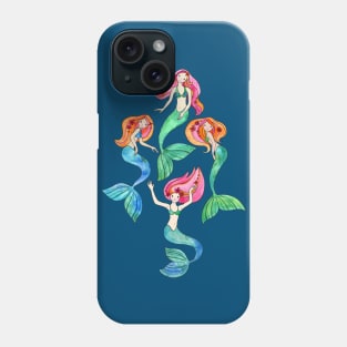 Merry Mermaids in Watercolor Phone Case