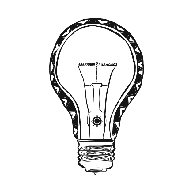 Lightbulb Line Drawing by littlecurlew