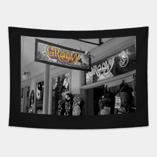 Groovy - Black & White with Color Tapestry