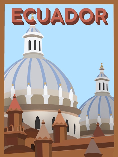 Cuenca Ecuador Travel Poster Kids T-Shirt by Rosemogo