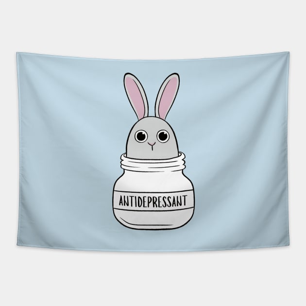 Antidepressant Bunny 4 Tapestry by Firlefanzzz