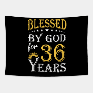 Blessed By God For 35 Years 35th Birthday Tapestry