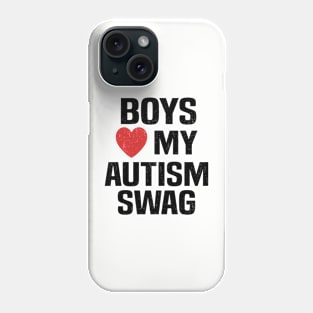 Boys Heart My Autism Swag Funny Boys Love My Autism Swag Phone Case