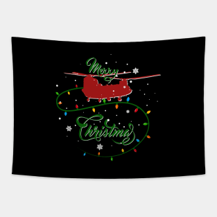 CH-47 Chinook Merry Christmas T-Shirt Tapestry