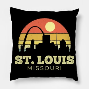 St Louis Missouri Vintage Sunset Pillow