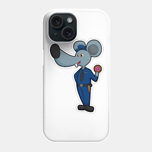 Mouse as Police officer with Donut Phone Case