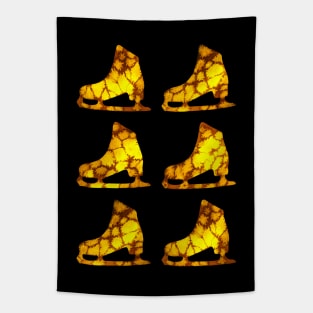 Watercolor Figure Skates (Golden Yellow) Tapestry