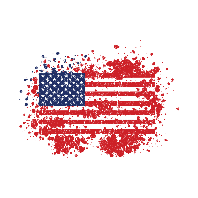 Distressed USA Flag Patriotic 4th Of July Celebration by adelinachiriac