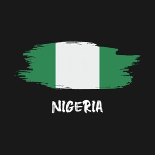 Nigerian flag brush stroke. T-Shirt