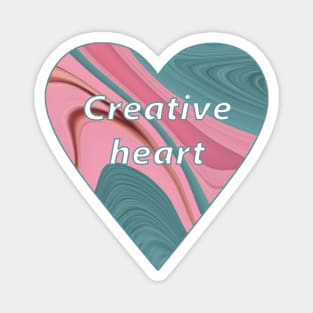 creative heart patterned with pink turquoise agate slice Magnet