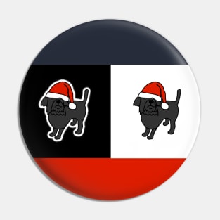 Santa Christmas Dogs on Red White and Black Pin