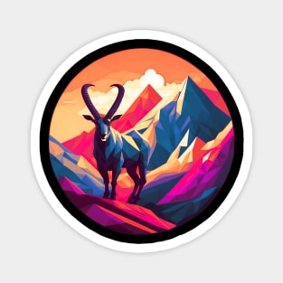 Geometric Mountain Ibex Magnet