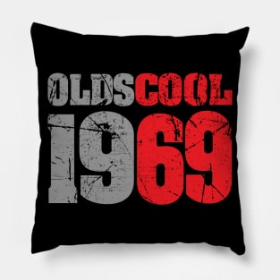 'Oldscool 1969 Pun' Funny 50th Birthday Vintage Gift Pillow