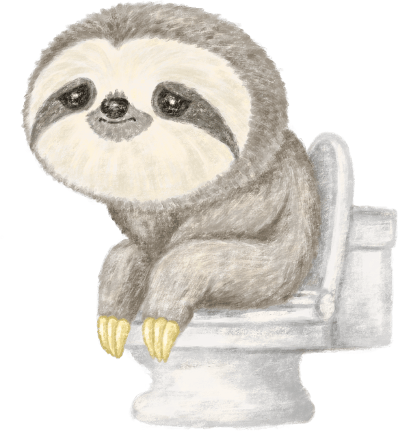 Sloth sitting on the toilet Kids T-Shirt by sanogawa