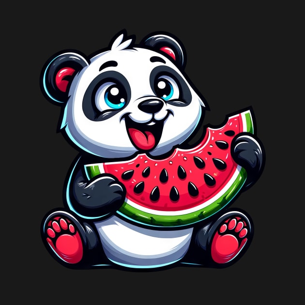 Panda with Watermelon Fruity Funny by HBfunshirts