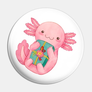 Axolotl Giving Gift Pin