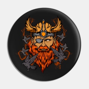 Odin the Norse Mythology Viking God & His Ravens Pin