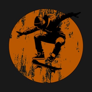 Grunge Urban Skateboarder Graffiti Style - Orange T-Shirt