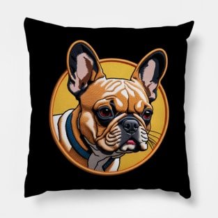 Frenchie Embroidered Patch Pillow