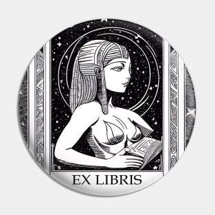 Art Deco Bookplate (Ex Libris) Pin