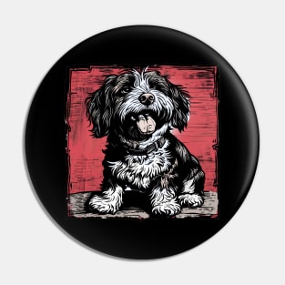 Retro Art Havanese Dog Lover Pin