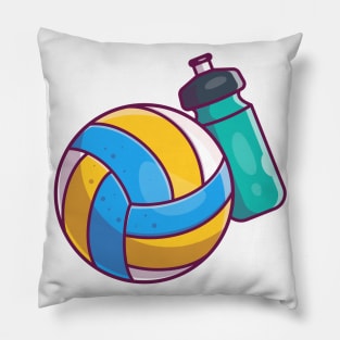Volley ball with bottle cartoon Pillow