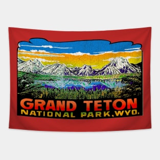 Grand Teton Vintage car decal Tapestry