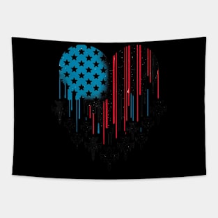 Fighter Jet Airplane American Flag Heart 4Th Of July Tapestry