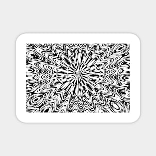 Psychedelic Black and White Pattern Magnet