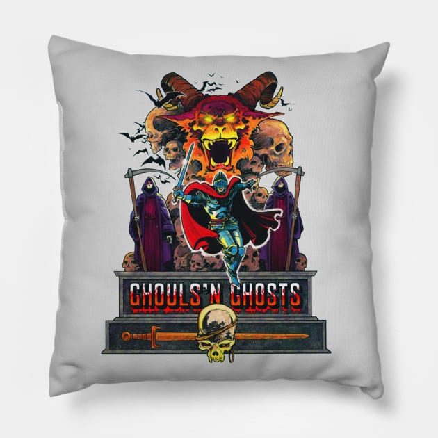 Great Demon World Village Pillow by AndyElusive