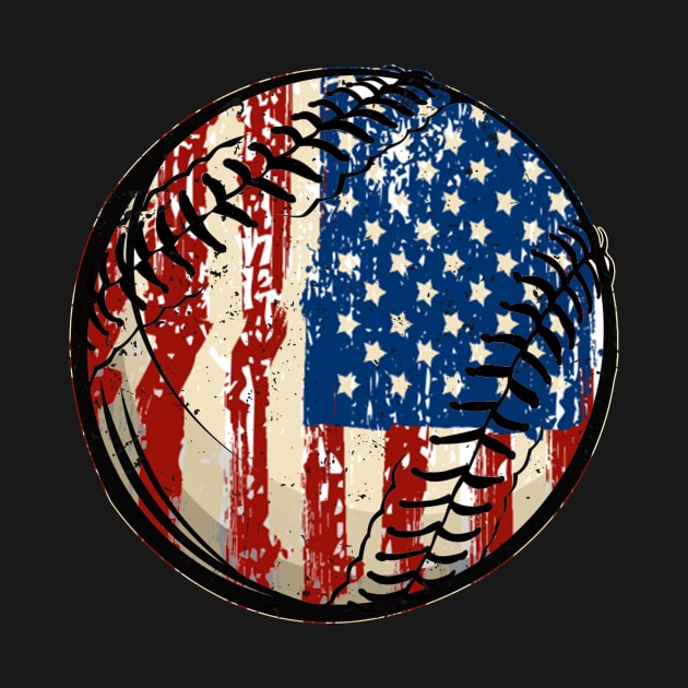 Baseball Softball USA Flag Independence Day by JeanDanKe