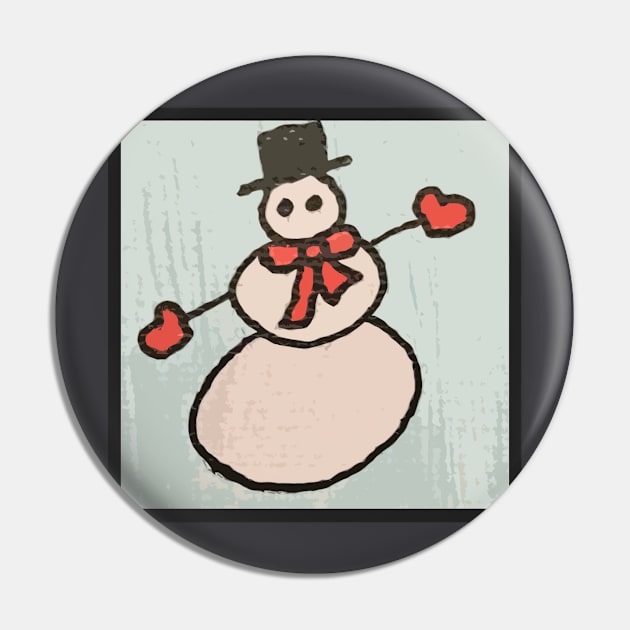 Dapper Snowman Pin by ErinBrieArt