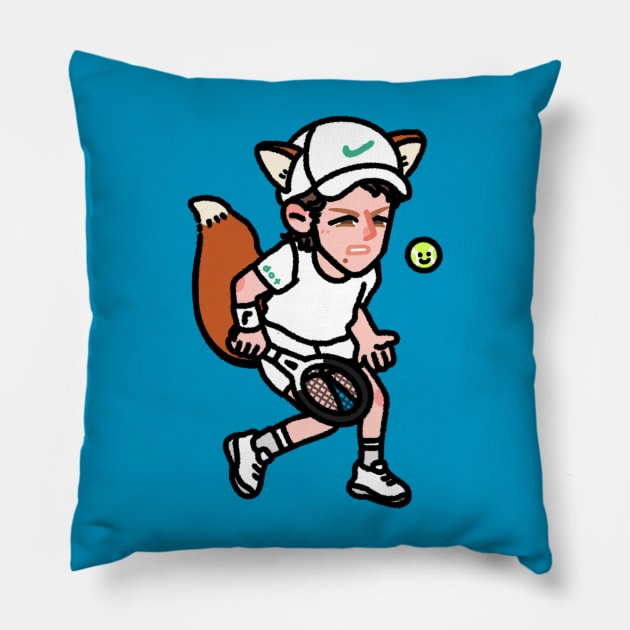 Jannik Sinner as a cute fox! Pillow by dotbyedot