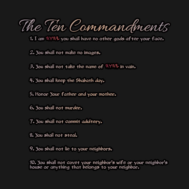 The ten commandments by Yachaad Yasharahla