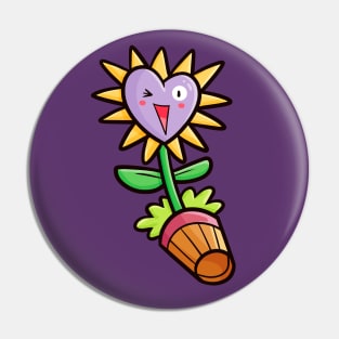 Cute purple heart flower Pin