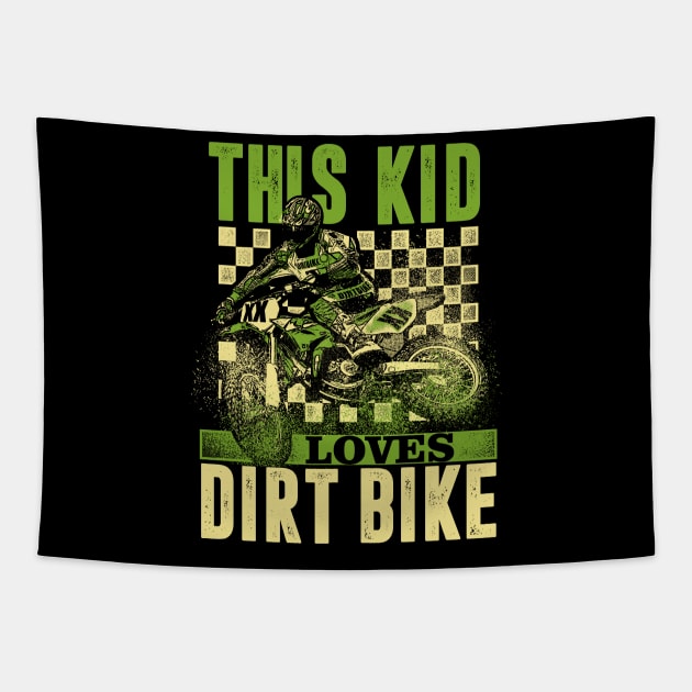 Youth Motorcross,this kid loves dirt bike Tapestry by hadlamcom