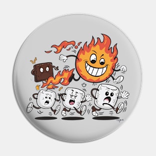 Funny Camping Marshmallows Pin