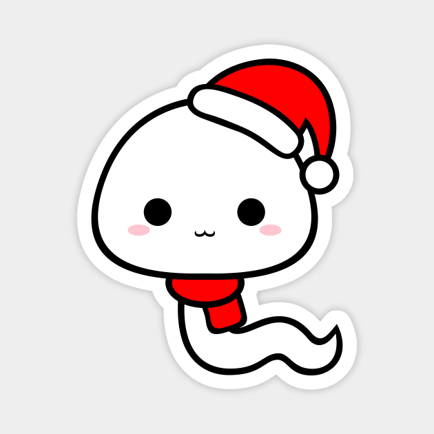 Cute Kawaii Sperm Wear Santa Hat Magnet by alien3287