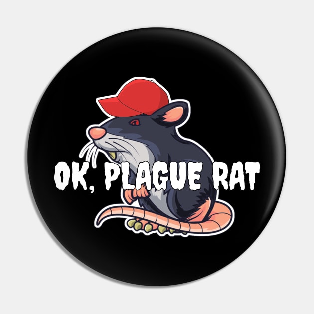 OK Plague Rat Red Hat Rat Pin by aaallsmiles