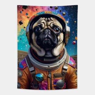 Galactic Pug Explorer Tapestry