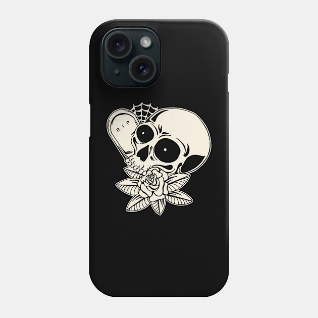 R.I.P Skull Phone Case by Humb.Stud