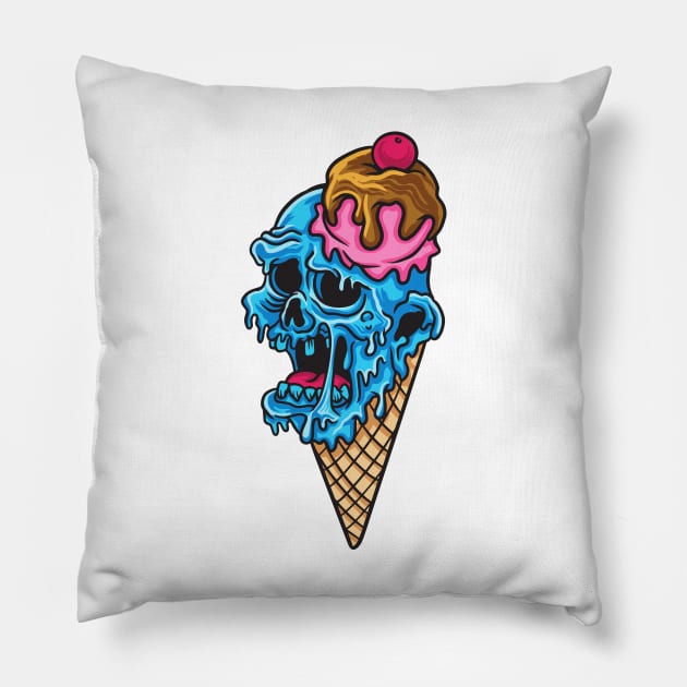 Monster Ice Cream Pillow by edwardechoblue