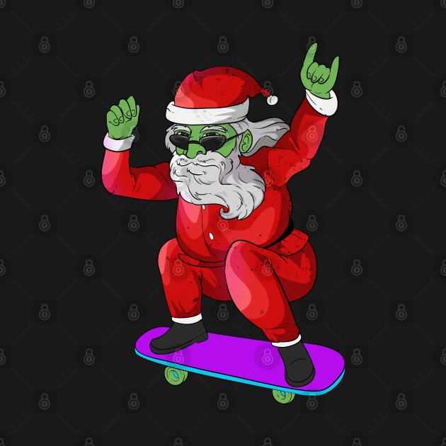 Creepy Skateboarding Santa Zombie by Trendy Black Sheep